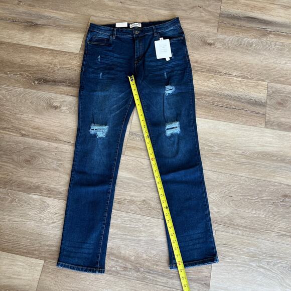 ACE OF DIAMOND Men's Distressed Slim Fit Jeans Size 36X32 In Indigo - Picture 5 of 11
